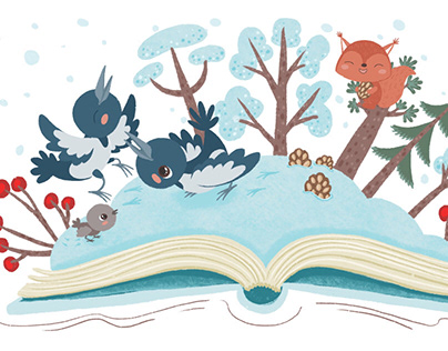 Illustration for the children's poem "The Snow Book"