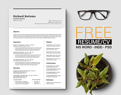 Free Timeless Resume CV with US Letter & A4