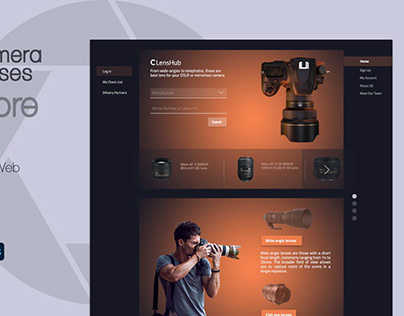 Camera Lenses Store Website UI
