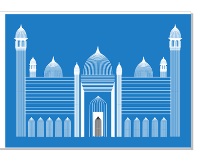 Badshahi Masjid sketch for beginers