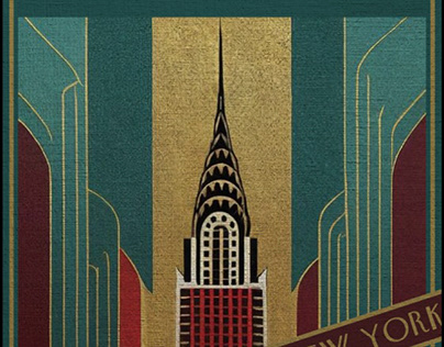 The New yorker Art Deco magazine cover.