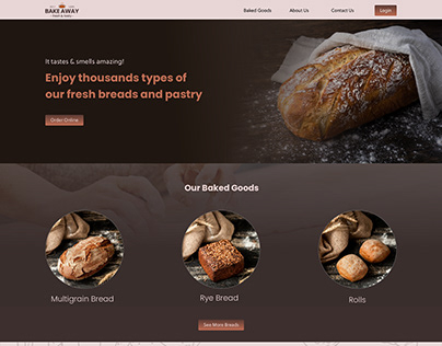 Landing Page design for the Bakery