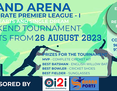 Grand Arena Cricket Tournament Banner & Poster