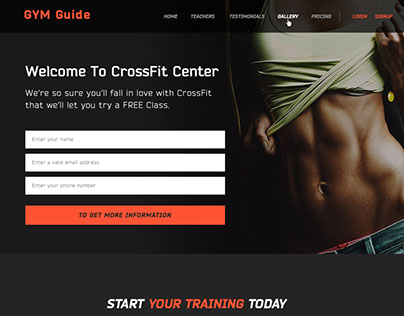 GYM Guide Fitness Landing Page