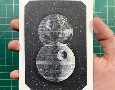 two death stars makes eight birthday card