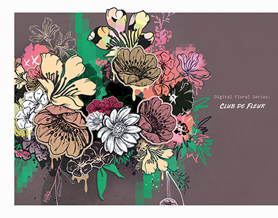 Digital Illustration Series - 'Club De Fleur'