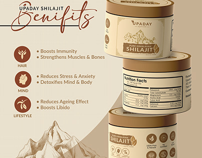 Upaday Shilajit Label Design / Amazon Listing Images
