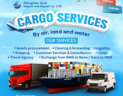 Cargo, Logistics, Import and export social media design