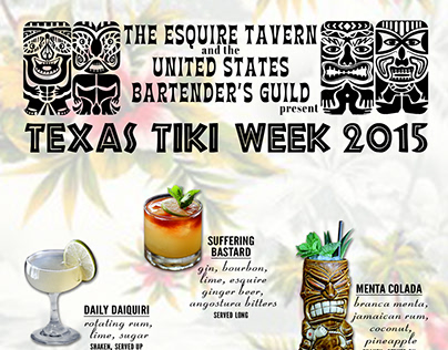 The Esquire Tavern - Special Event Menu Design