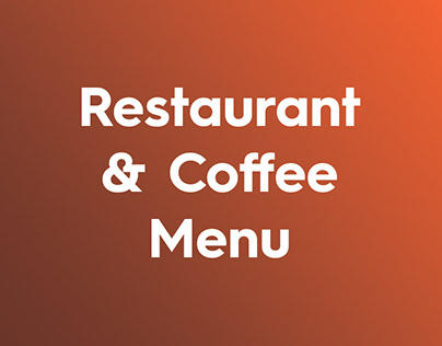 Restaurant & Coffee Menu