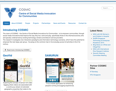 COSMIC @ NUS  - Website Design and Development