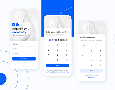 Signup UI for mobile app