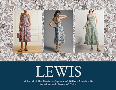 Lewis- Water Colour Floral Textile Print Design