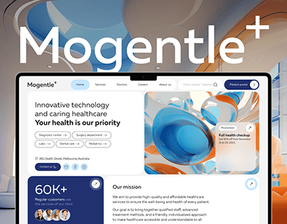 Project thumbnail - Mogentle clinic / Website design / UI UX / Branding