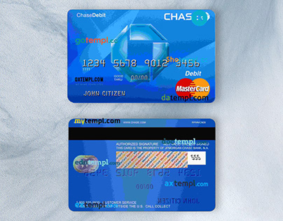 USA Chase bank MasterCard debit card w1