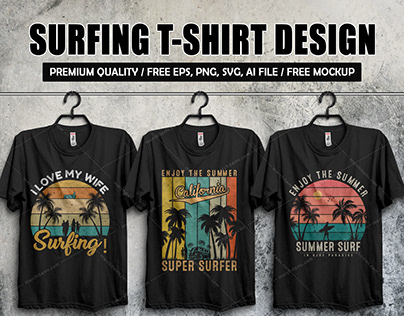 Custom Surfing T-shirt Design Template