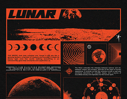 LUNAR- Retro_futuristic Poster luv for the moon