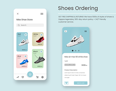 Shoes ordering app design