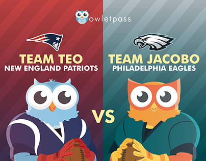 Social Media branding Owletpass piece for Super BowlLII