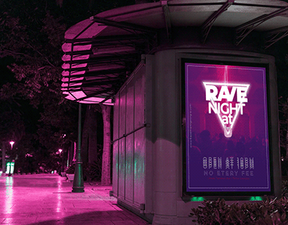 Rave night at the "Basemant" Event poster