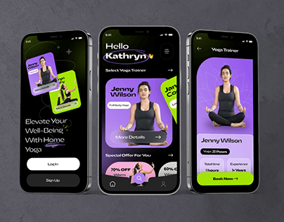 Yoga and Meditation Mobile App UI