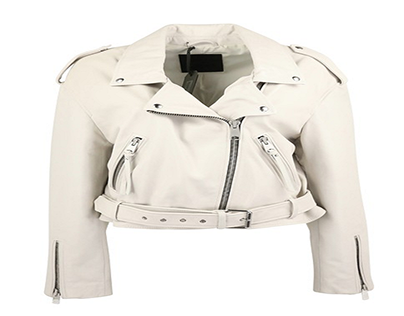 All Saints White Classic Leather Jacket