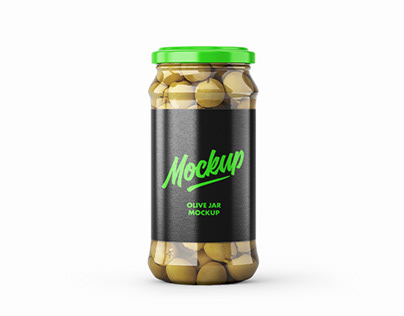 Free Olive Jar Mockup