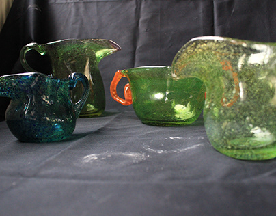 Blown glass art vases