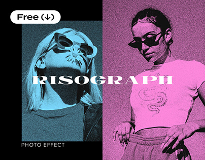 Old Risograph Poster Photo Effect