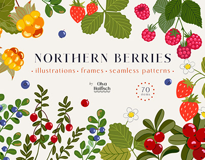 Northern Berries Vector Illustrations