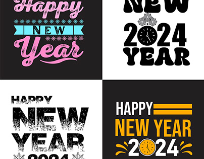 HAPPY NEW YEAR TYPOGRAPHY T SHIRT DESIGN