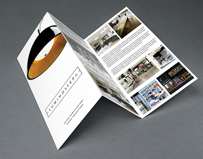 Magazine and trifold flyer for lighting showroom.
