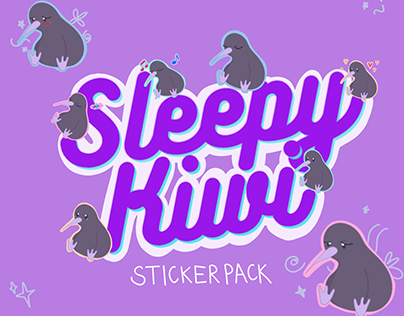 Sleepy Kiwi Animated Stickers