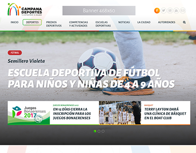 Diseño Web Responsive Portal de Deportes de Municipio