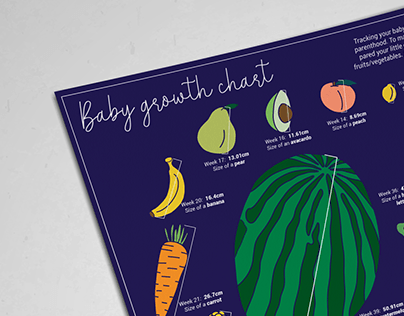 Infographic poster on baby growth chart