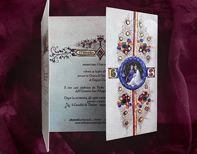 Illuminated Manuscript Style Wedding Invitation