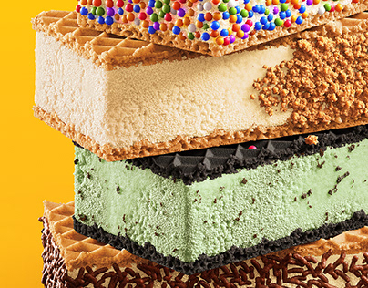 3D - Ice Cream Wafer Sandwiches