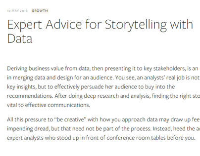 Expert Advice for Storytelling with Data