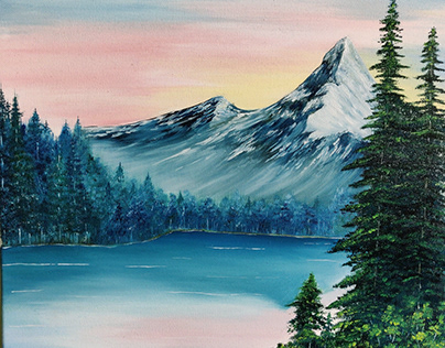 Oil painting (Inspired By Bob Ross)
