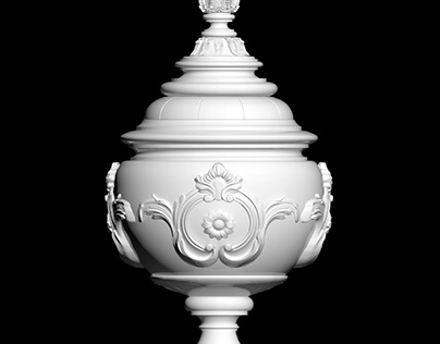 Antique vase / 3d rendering / stucco