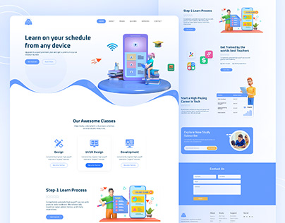 Online learning landing page