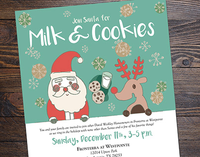 Milk and Cookies with Santa Invite - 2017 GDUSA Winner