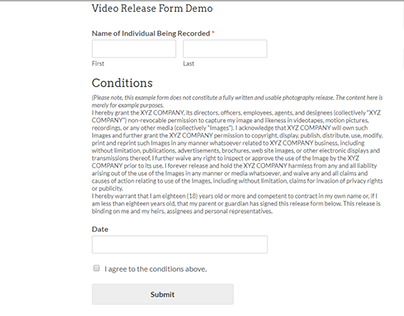 Video-Release-Form-Template