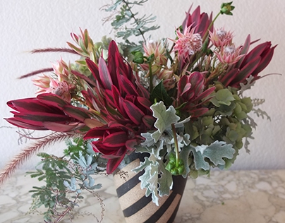 Flowers in handmade Ridgeway vase