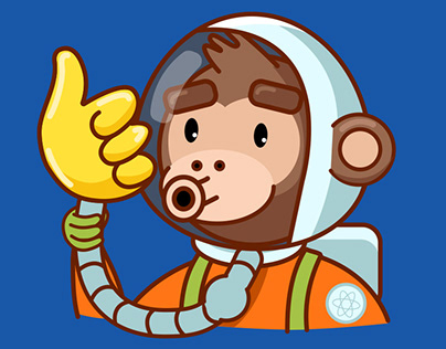 Space Chimp animated sticker pack