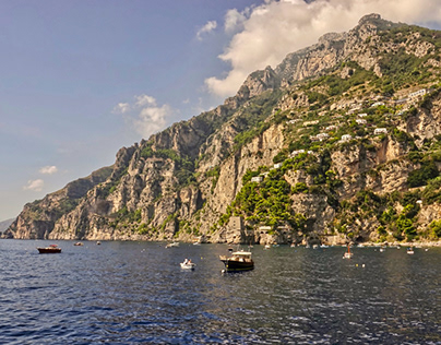 The mountains on Amalfi Coast, Italy.
