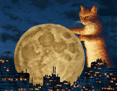 夜を誘う猫　The cat that lures the night