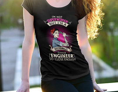 Mecanical Engineer Women T-shirt Design with Mockup