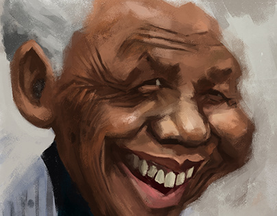 caricature of Nelson Mandela