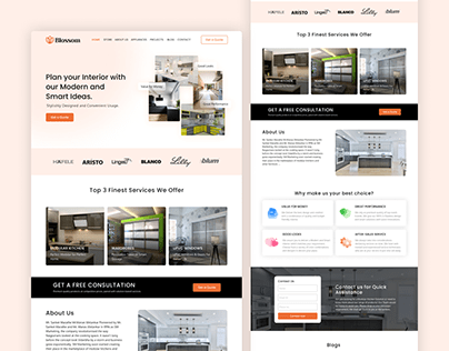 Furniture and Modular Kitchen website Landing Page